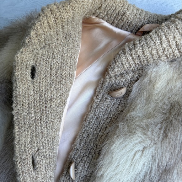 Vintage Faux Fur & Knit Oversized Jacket Size M/L - Picture 7 of 12